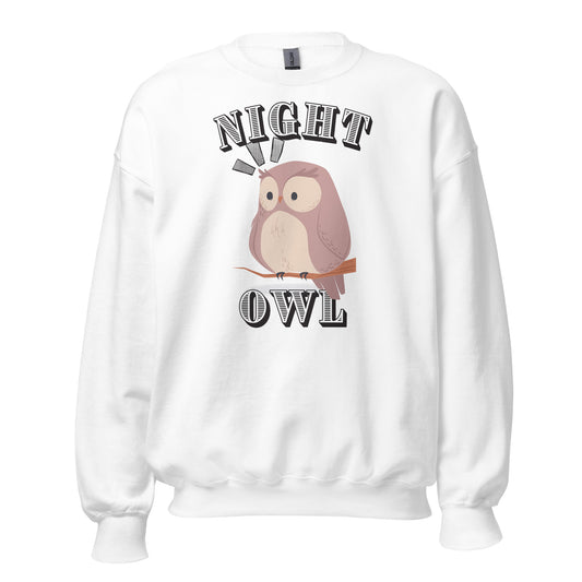 Starry Nights: Night Owl Graphic Crewneck Unisex Sweatshirt